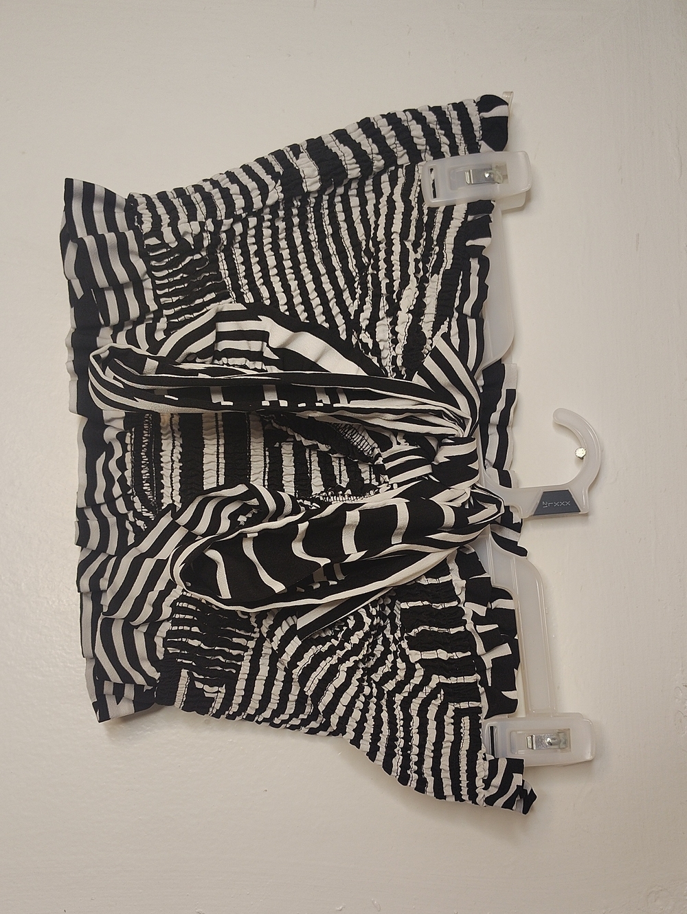 Black & White Striped Crop Top/Skirt Set